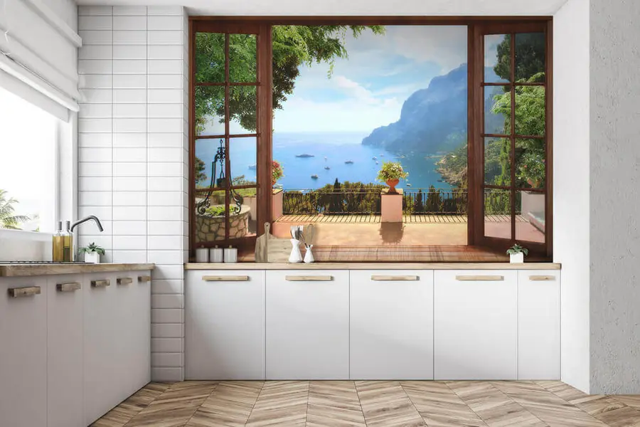 Fototapete Wasser, Himmel und Wolke u18229