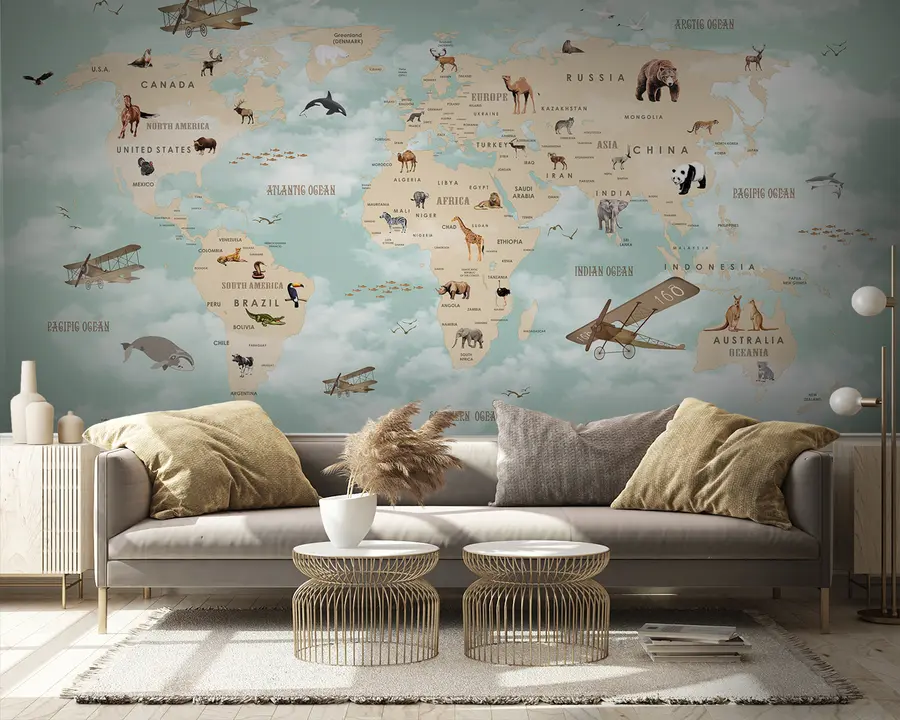 Fototapete Weltkarte für Kinder u25042
