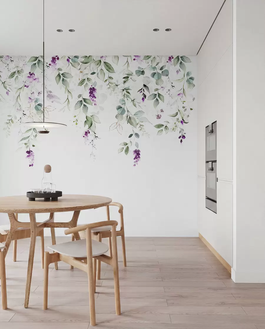 fototapeter akvarelkomposition med lavendelblomster u99687