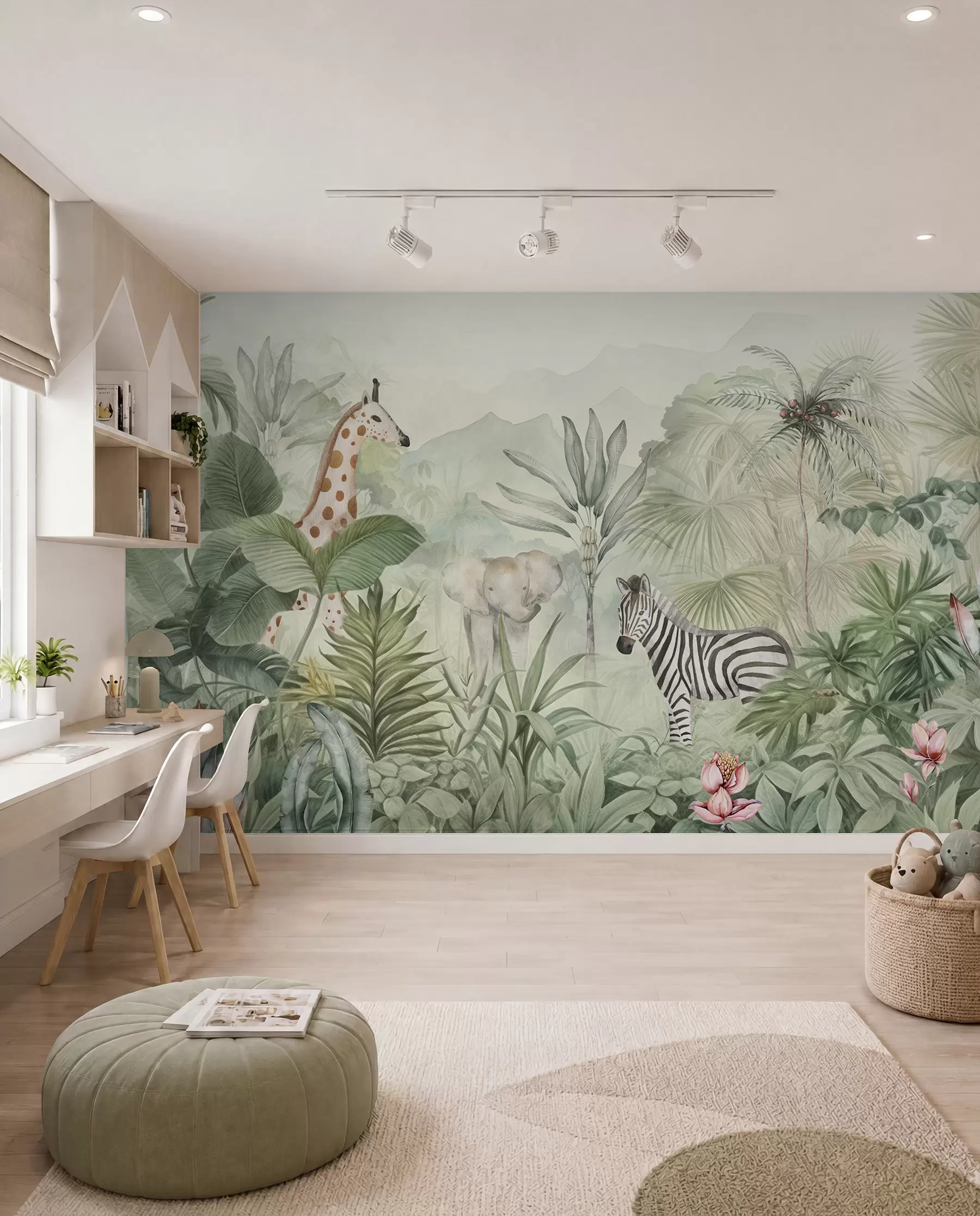 Murale Petits compagnons de safari w00089