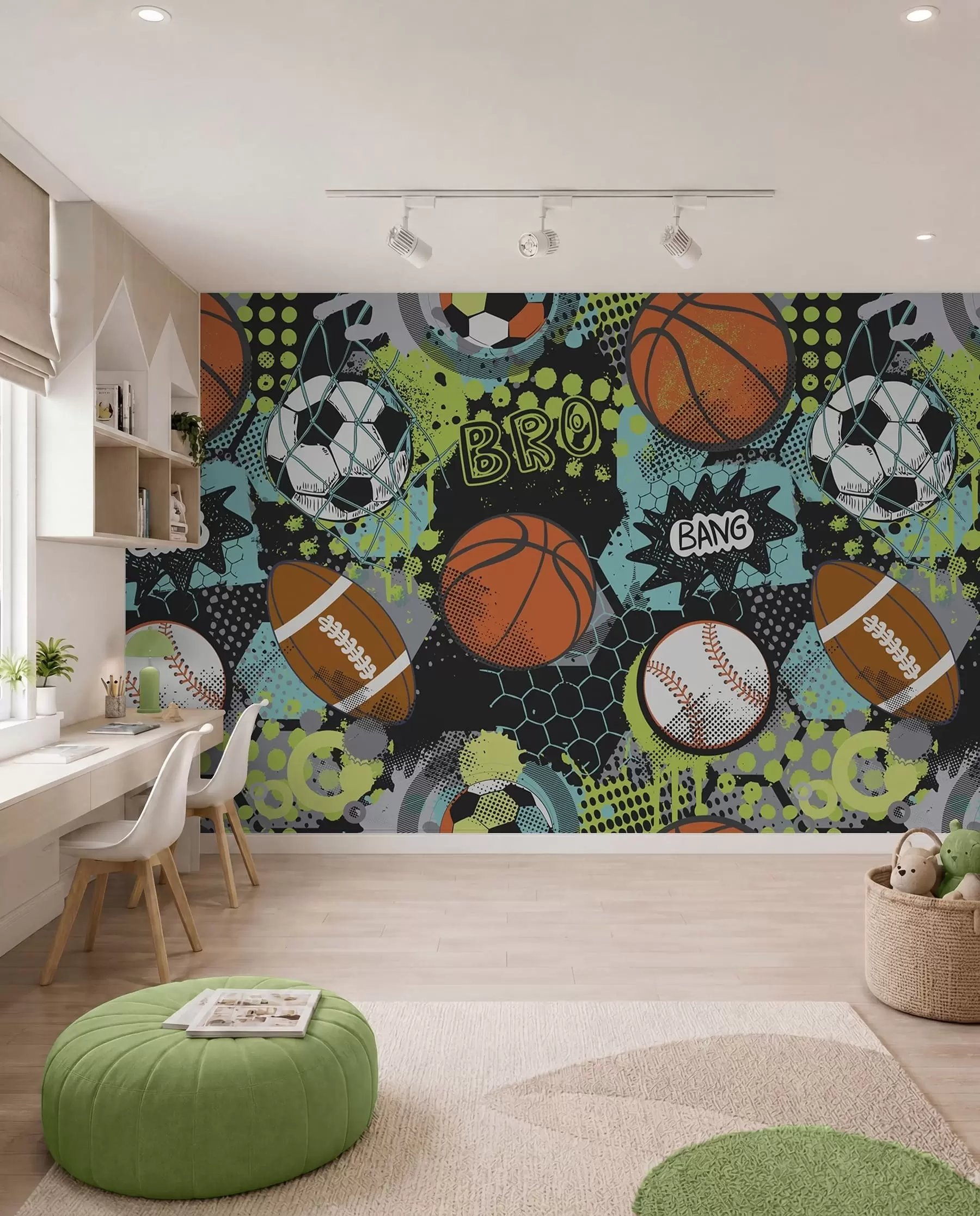 Murale Jeu de ballons néon u99729