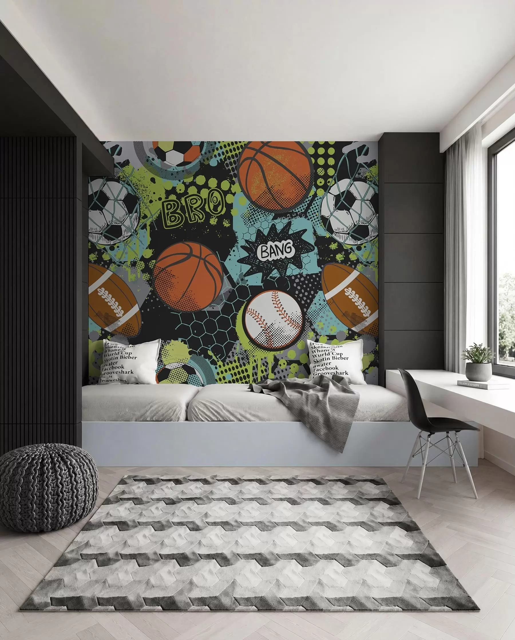 Murale Jeu de ballons néon u99729