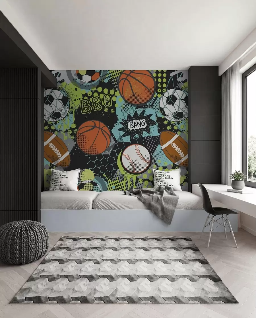 Murale Jeu de ballons néon u99729