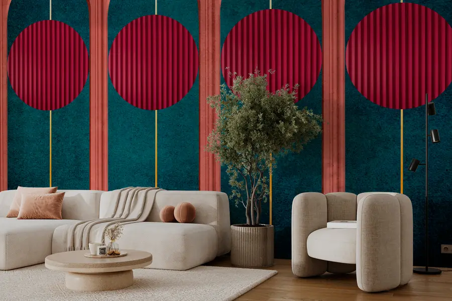 Fototapete Dekorbogen im modernen Minimalismus-Stil, strukturierte Elemente w00388