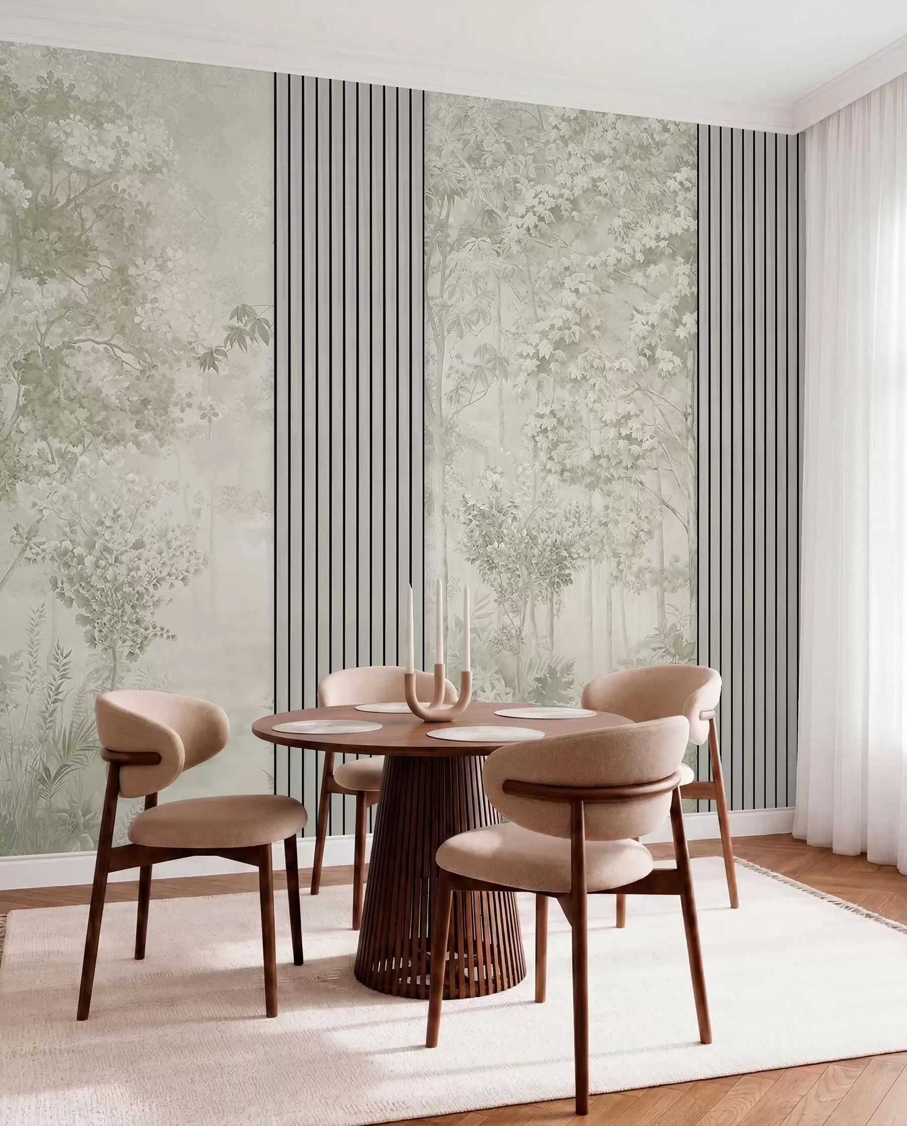 Murale Bois vert sauge w00670v2