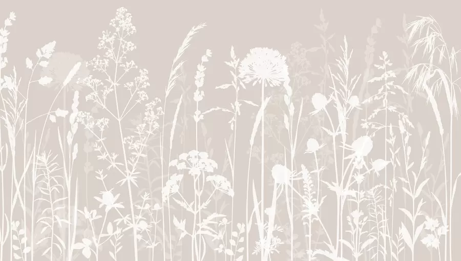 fototapeter Blide markplanter og blomster minimalisme w01270