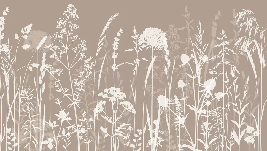 fototapeter Blide markplanter og blomster minimalisme w01270v3