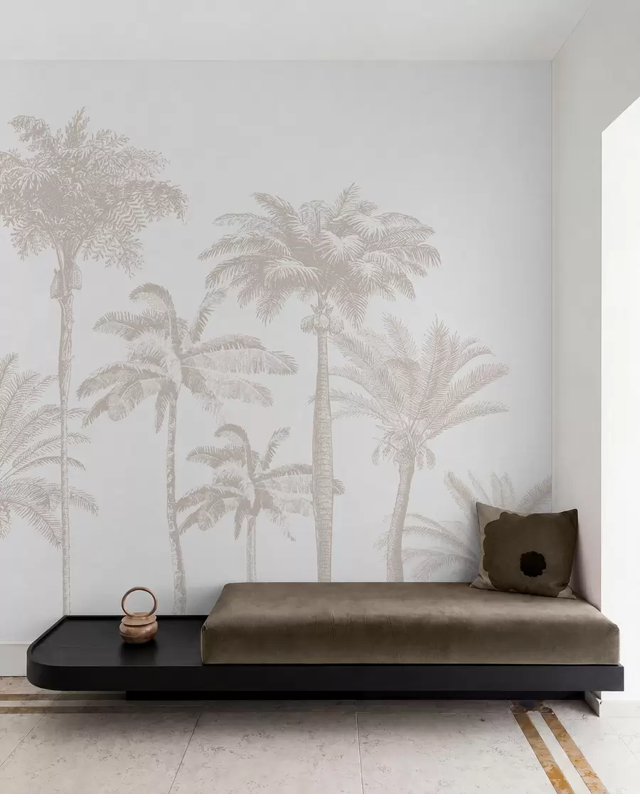 Murale Oasis de palmiers tropicaux minime w08111