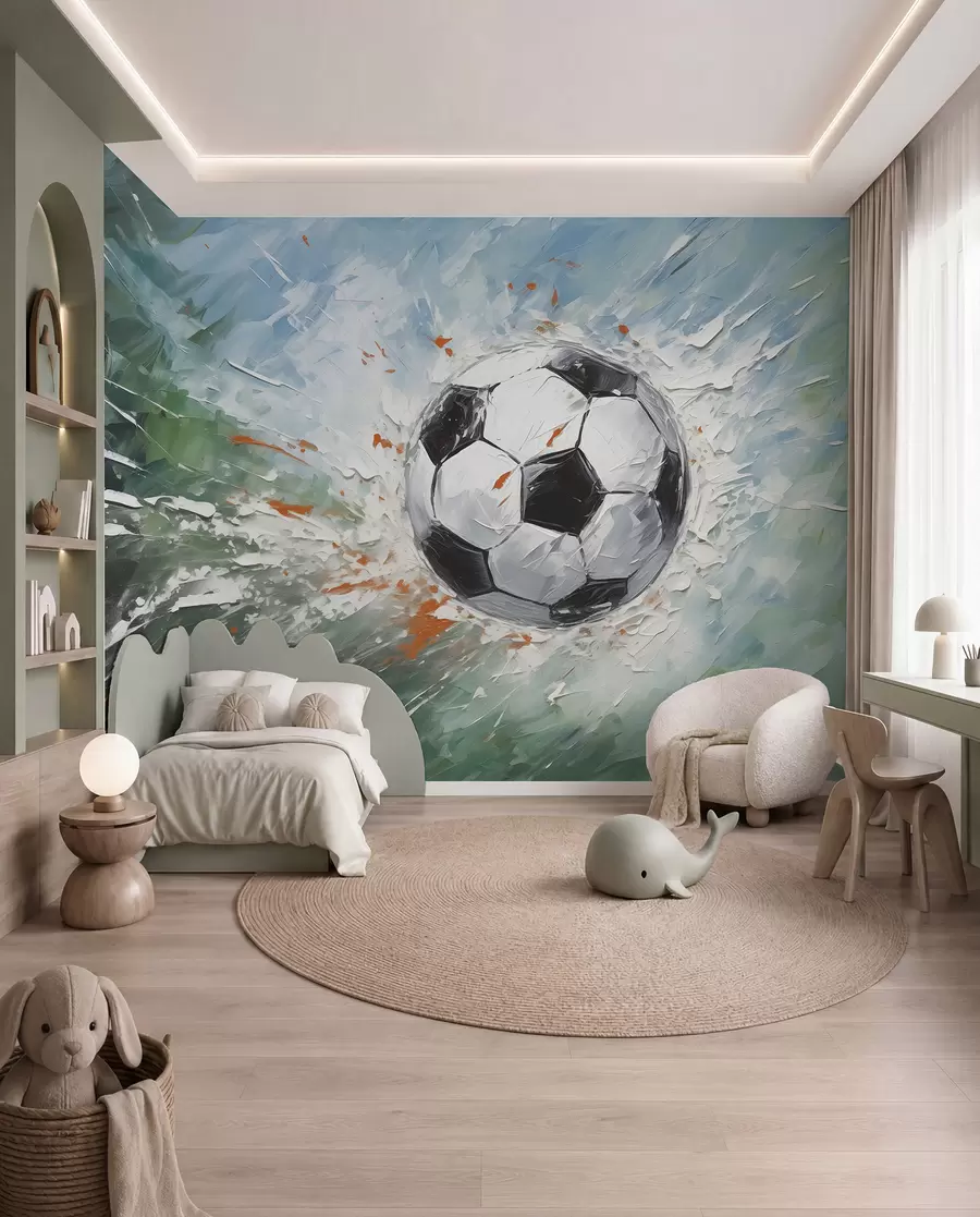 Fototapete Fussball in Pinselstrichen w08117