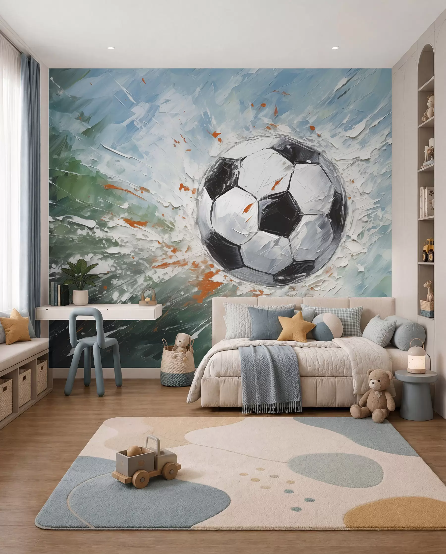Fototapete Fussball in Pinselstrichen w08117