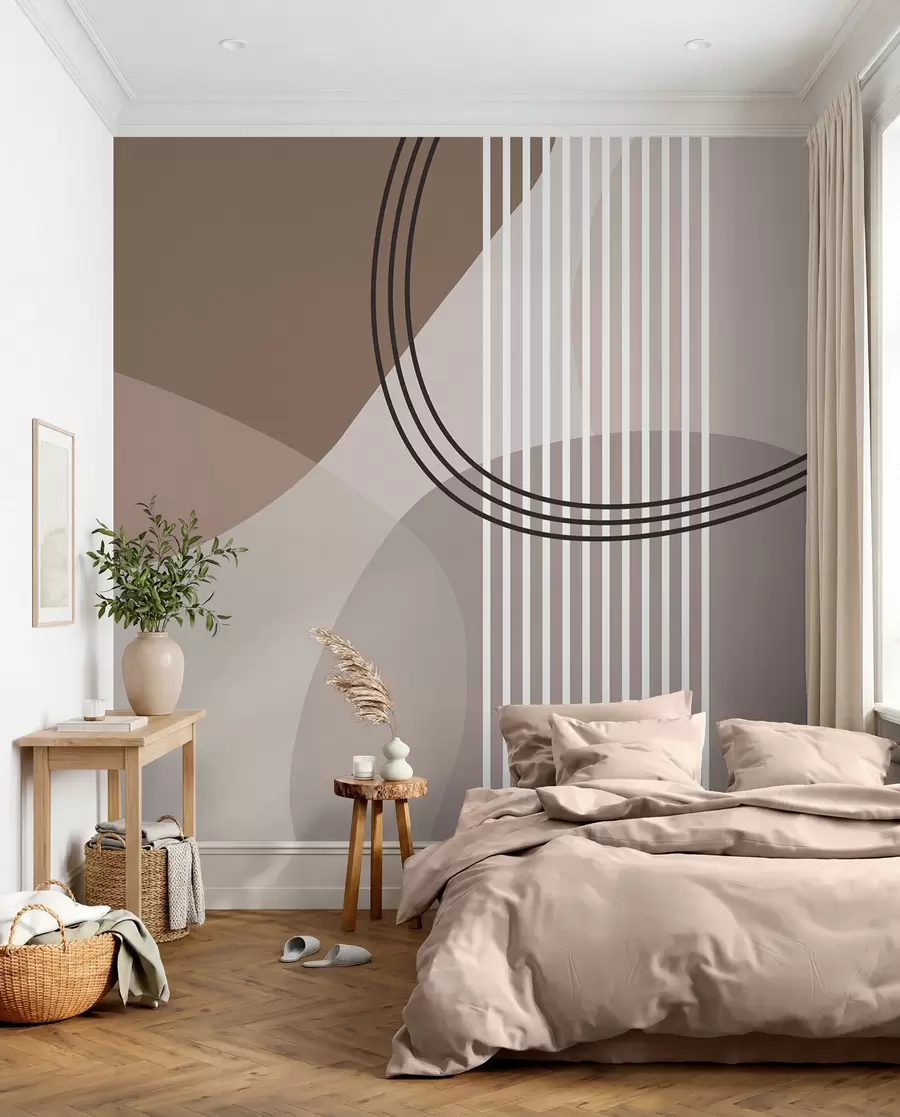fototapeter Geometrisk abstraktion linje og cirkel minimalisme moderne stil  w08173