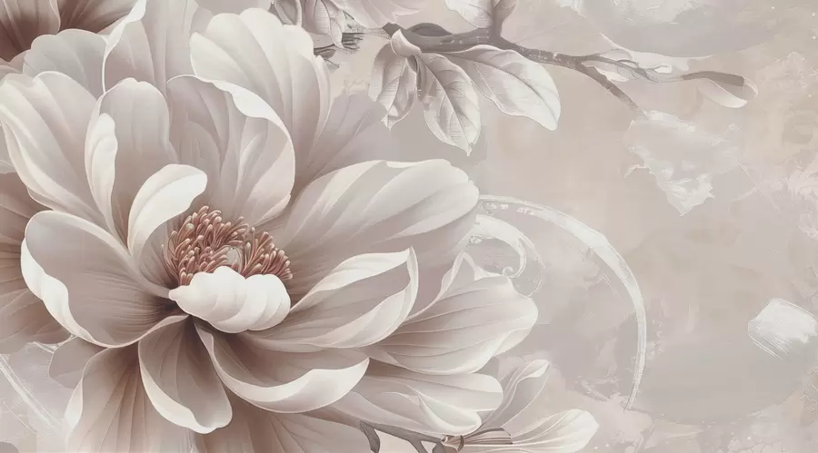 Fototapete Große staubige rosa Blume auf der Grunge-Wand w08181v1