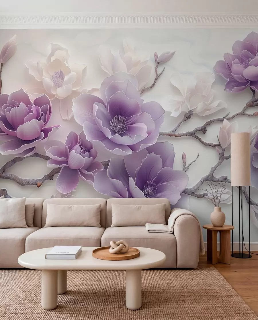 fototapeter Syrenfarvet magnolia w01359