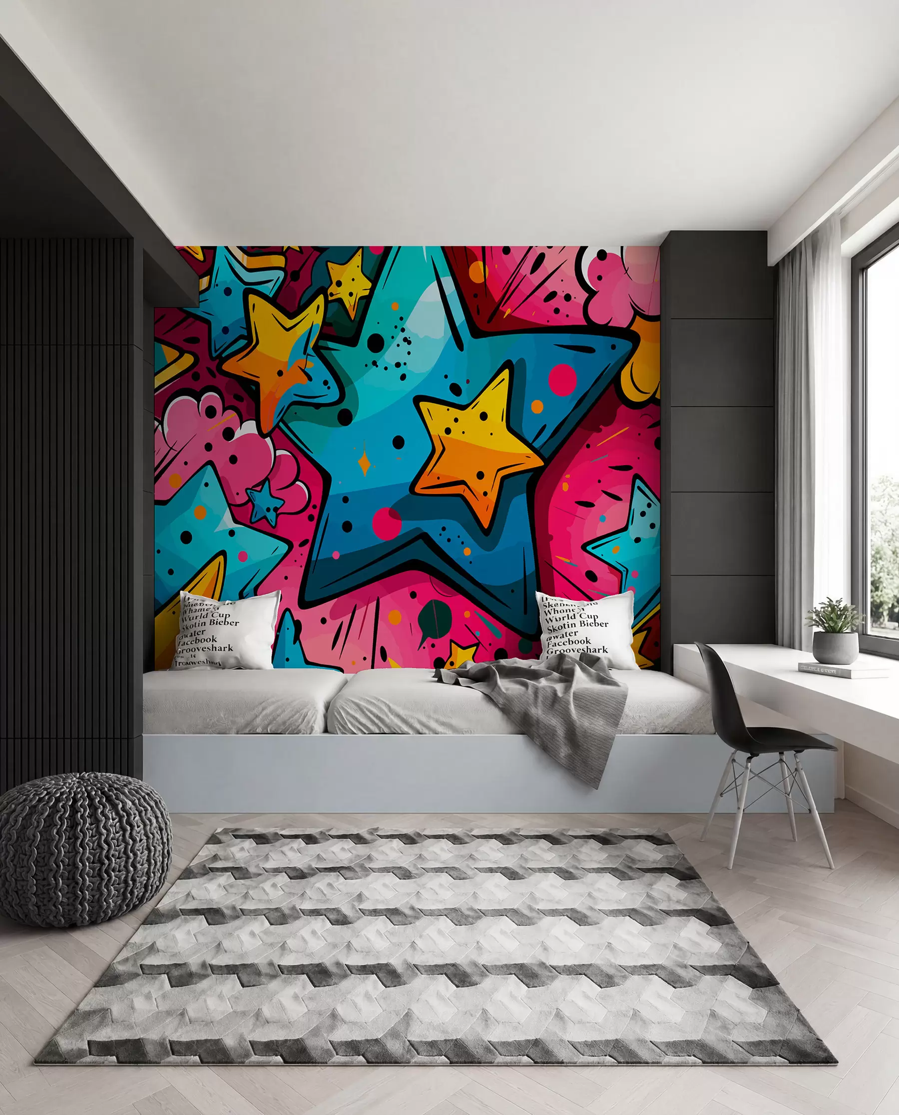 Murale Éclat de couleurs pop w01063