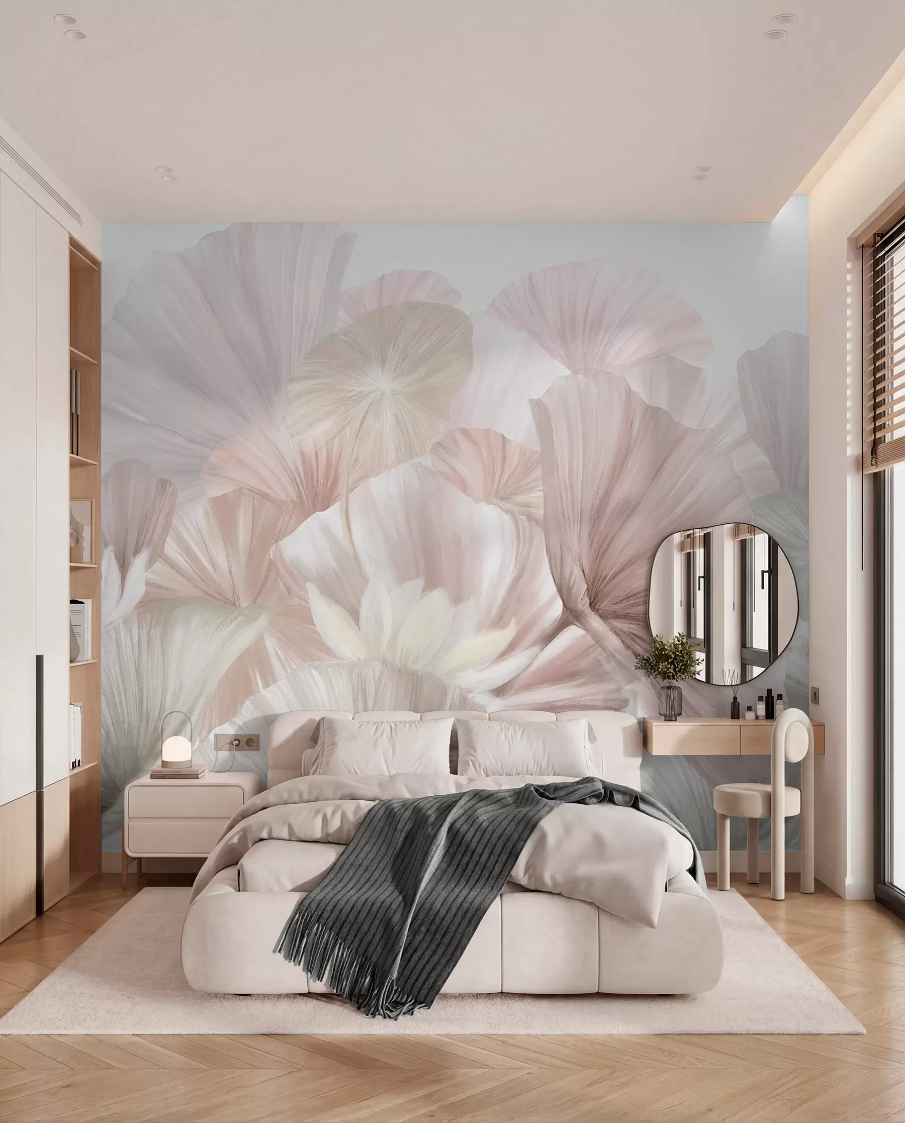 Murale Éventails de pétales roses w08265v1