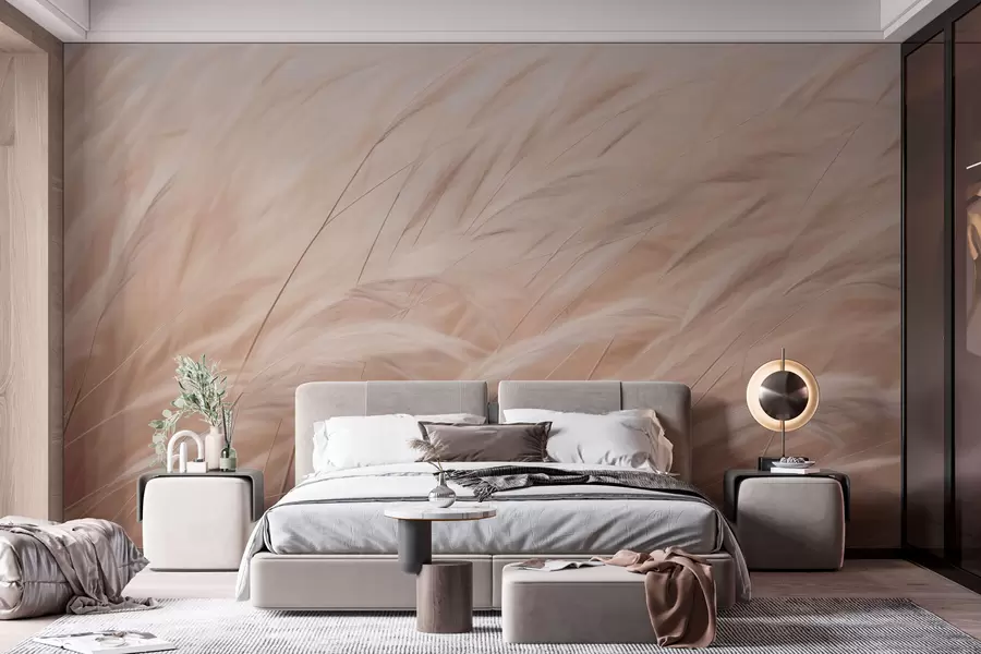 Fototapete Beige Ährchen von Wiesengras w01719v1