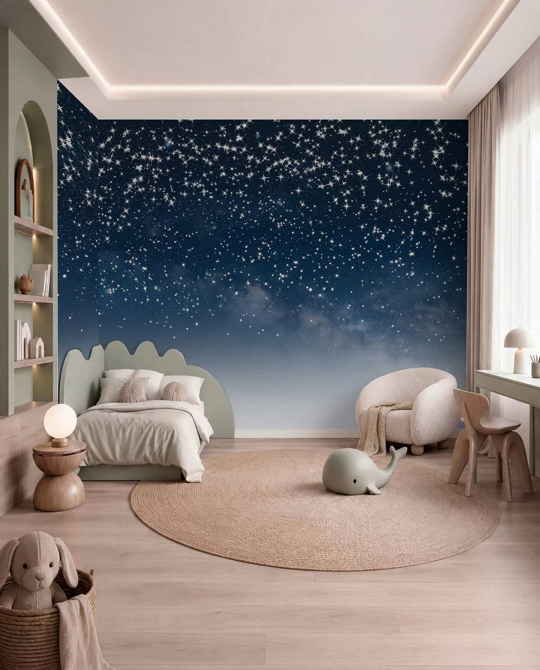 Murale Ciel étoilé, dégradé doux, cosmique, constellations w01797v1
