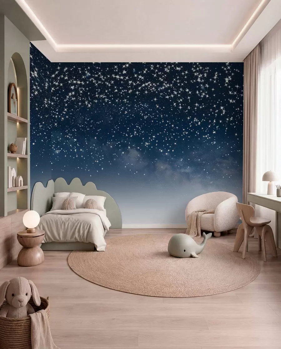 Murale Ciel étoilé, dégradé doux, cosmique, constellations w01797v1