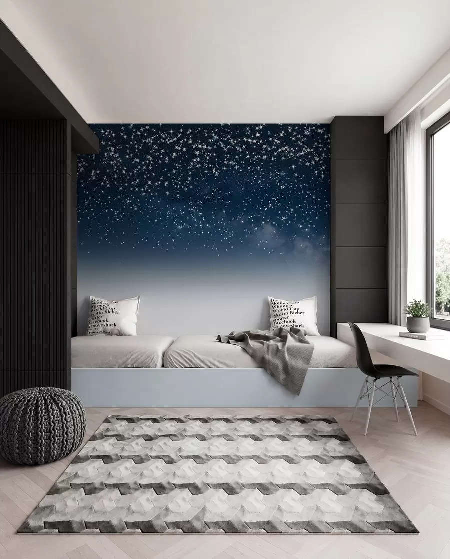 Murale Ciel étoilé, dégradé doux, cosmique, constellations w01797v1
