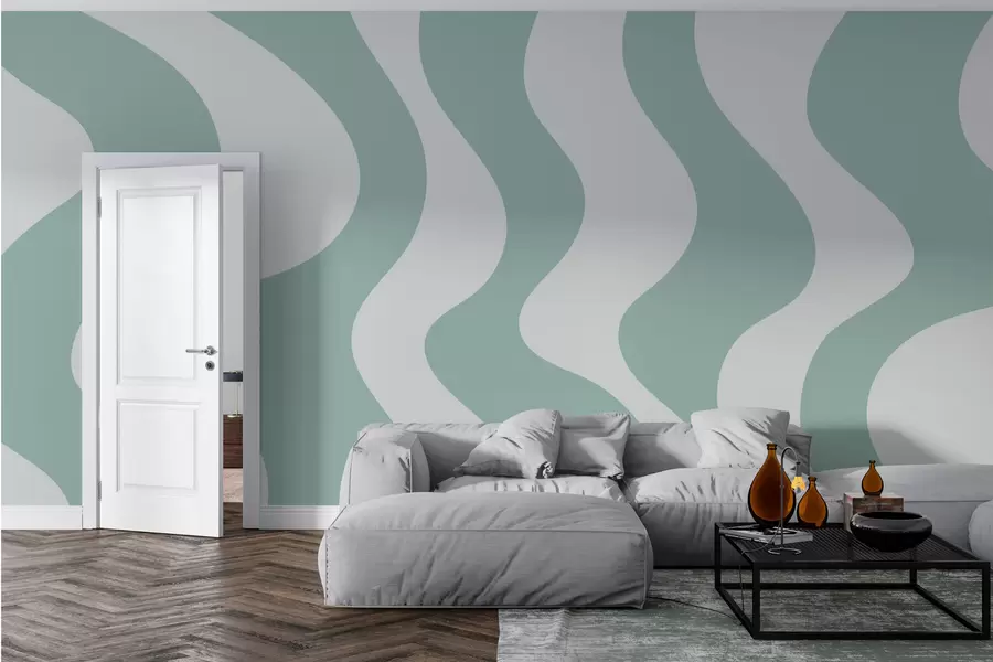 Fototapete Sich windende grüne Linien w01833