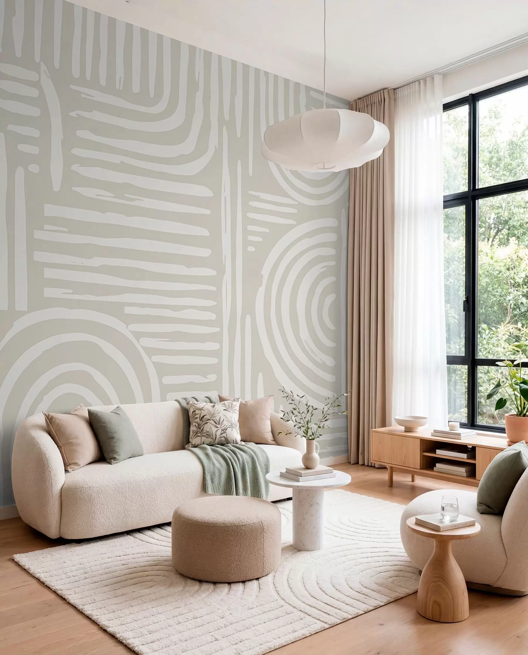 fototapeter Boho-design i bløde farver w01919
