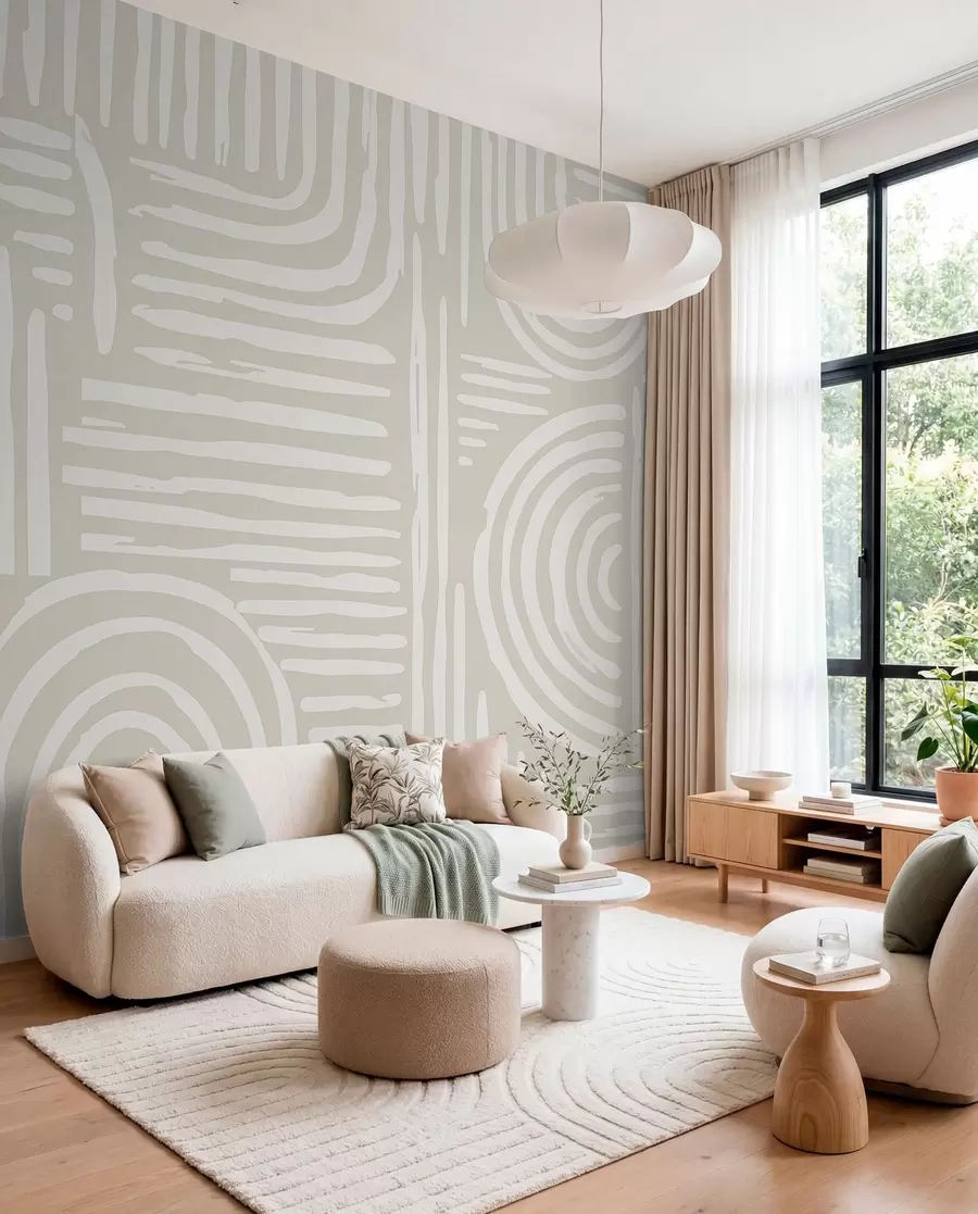 fototapeter Boho-design i bløde farver w01919