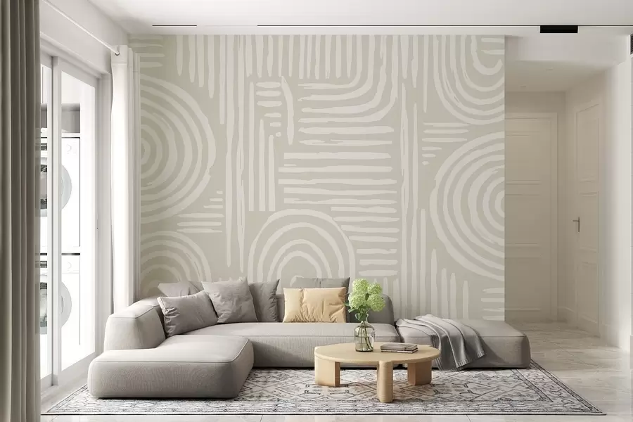 Murale Design boho dans des couleurs douces w01919