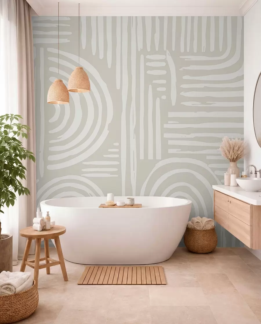 fototapeter Boho-design i bløde farver w01919