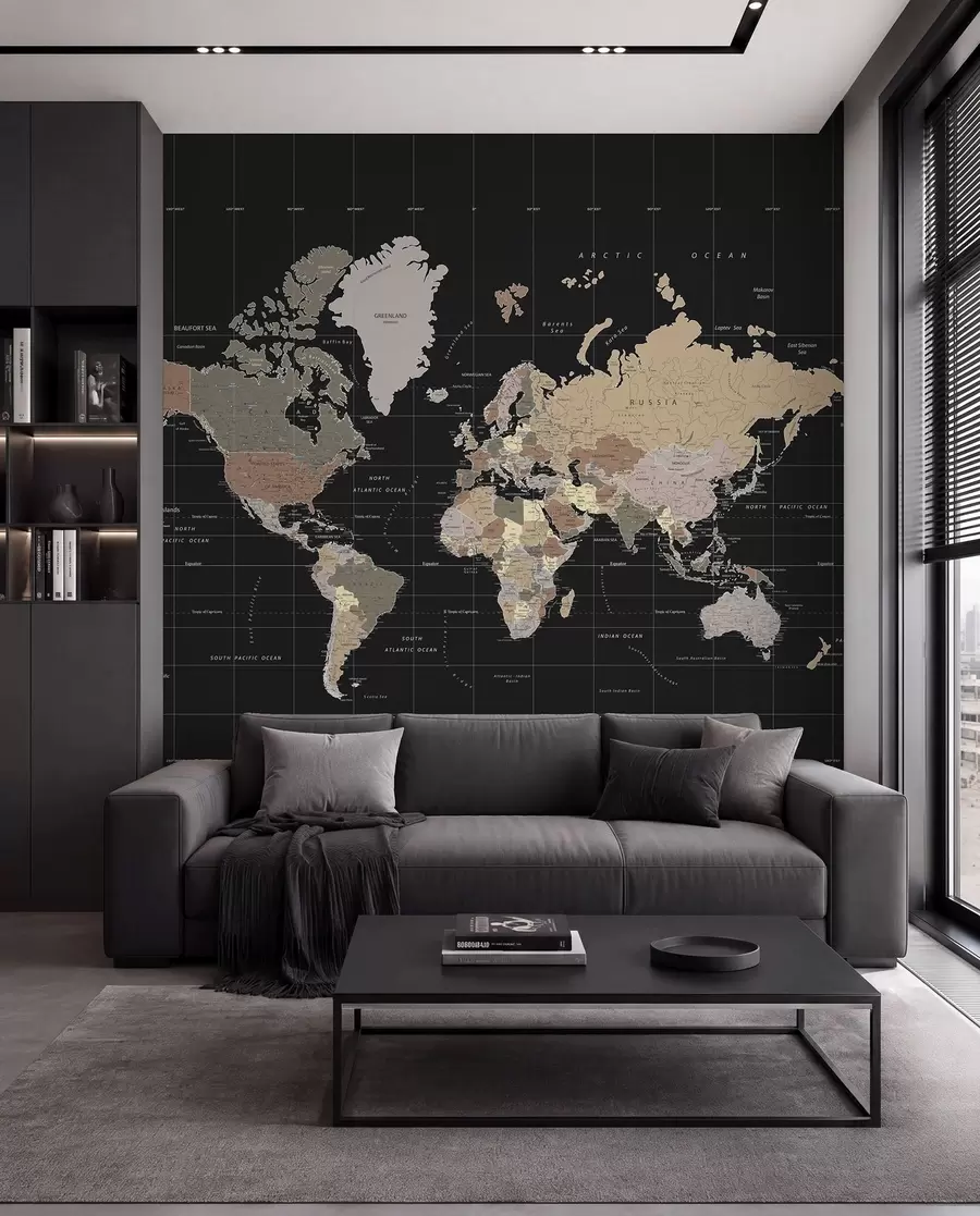 Murale Carte du monde avec les contours de divers pays u99477d1