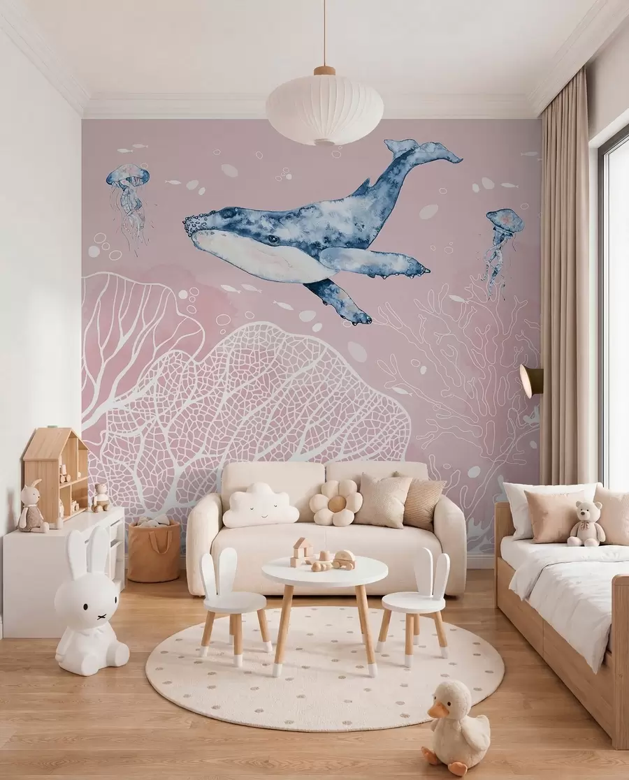 Murale Scène sous-marine avec de gentils géants w00848v2