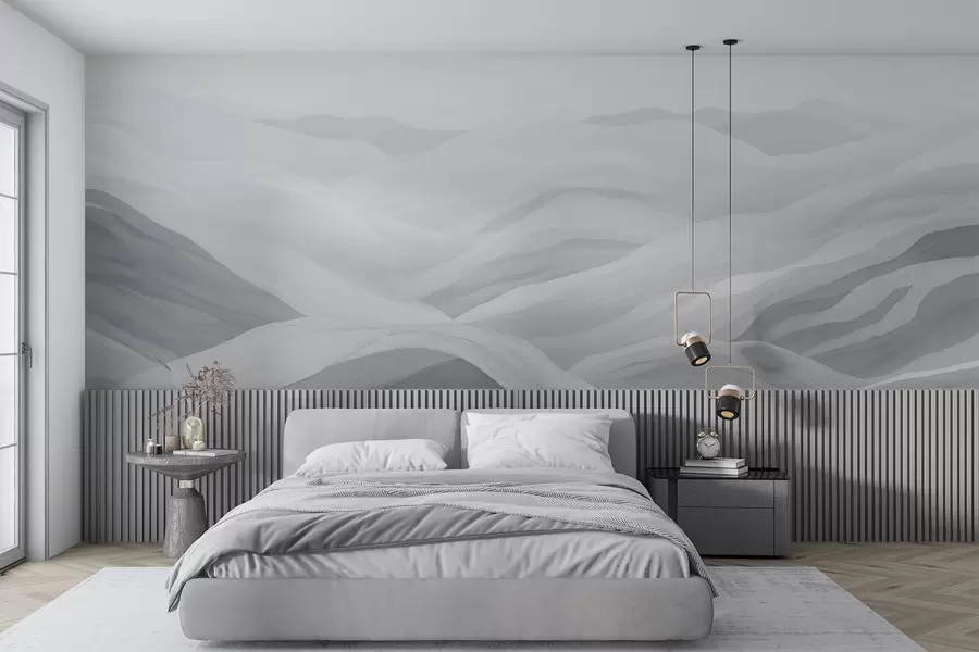 Fototapete Neblige Bergwellen w02034