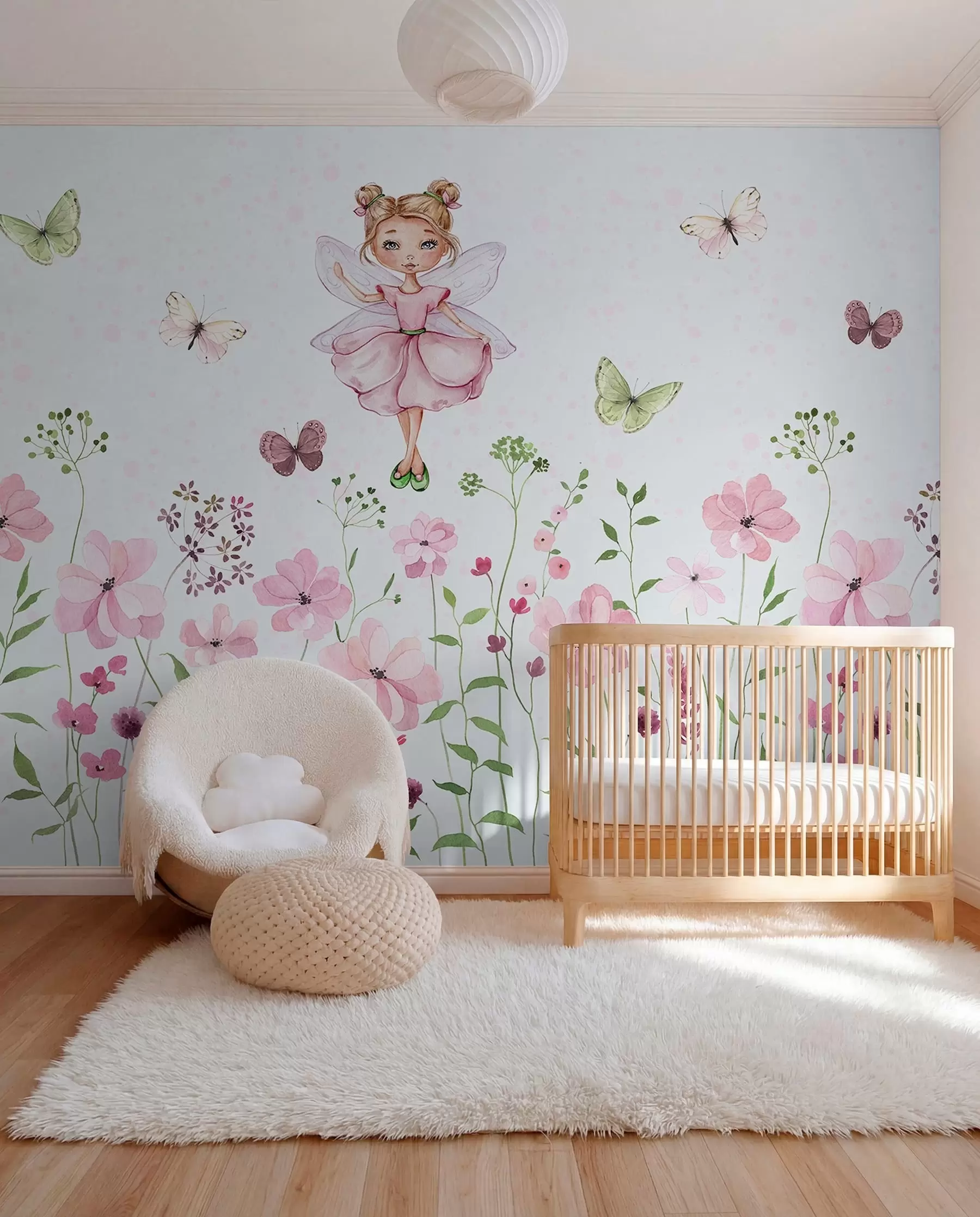 Murale Fée de la prairie fleurie w01460