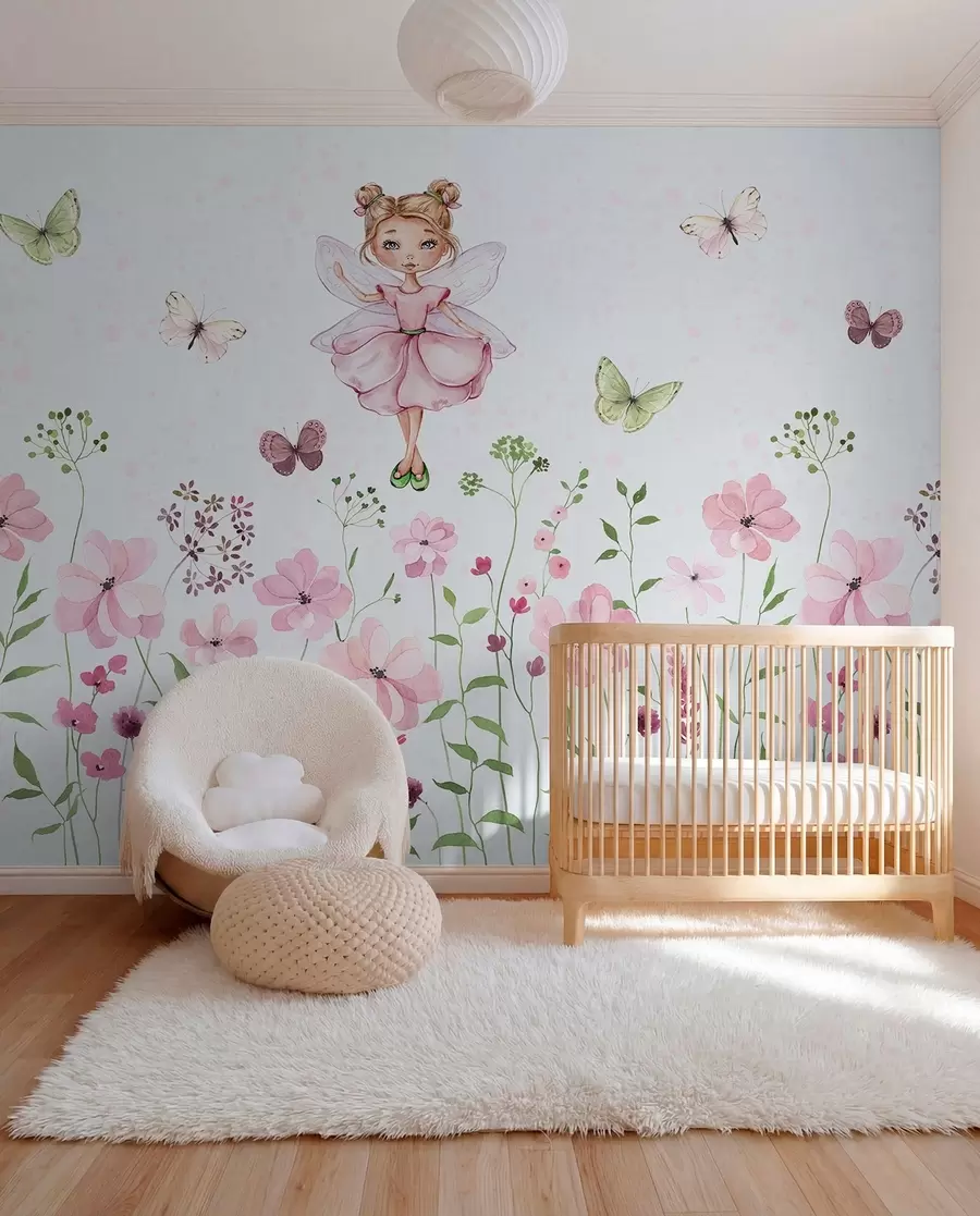 Murale Fée de la prairie fleurie w01460