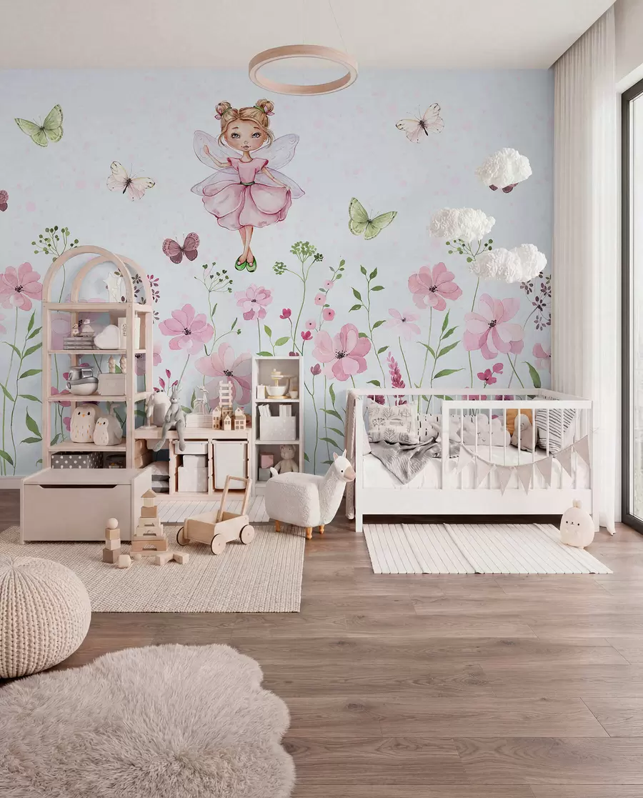 Murale Fée de la prairie fleurie w01460