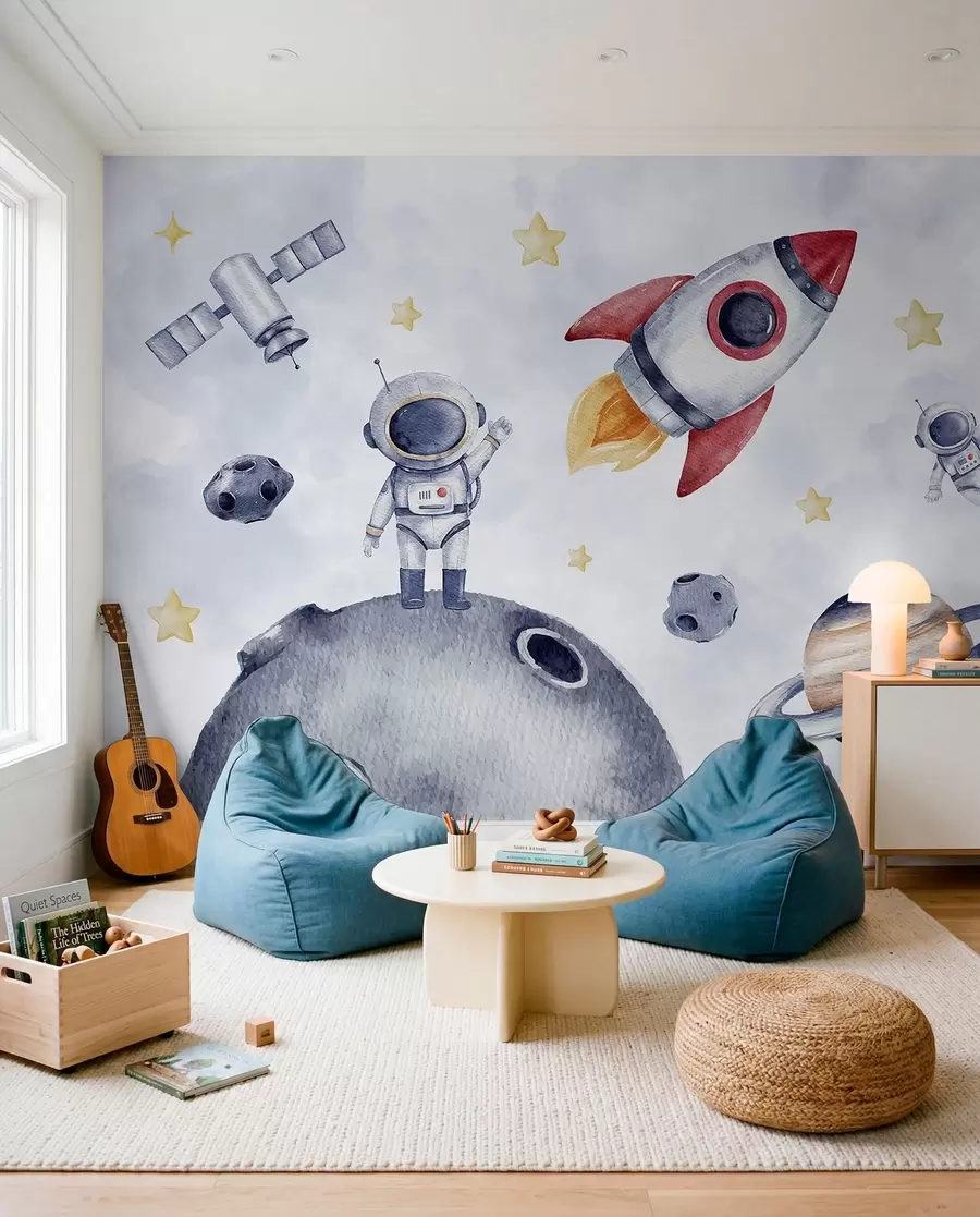 Murale Les astronautes dans l'espace w01461