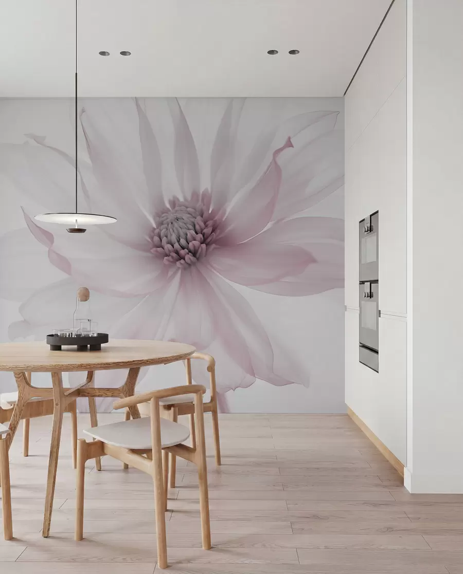 fototapeter Delikat lyserød blomst på lys baggrund w02077v2