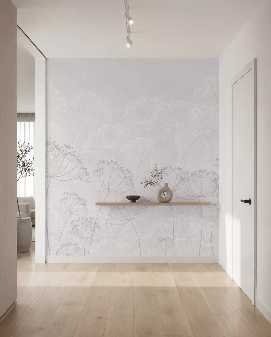 fototapeter Skrøbelige planter minimalisme pink farve w02105