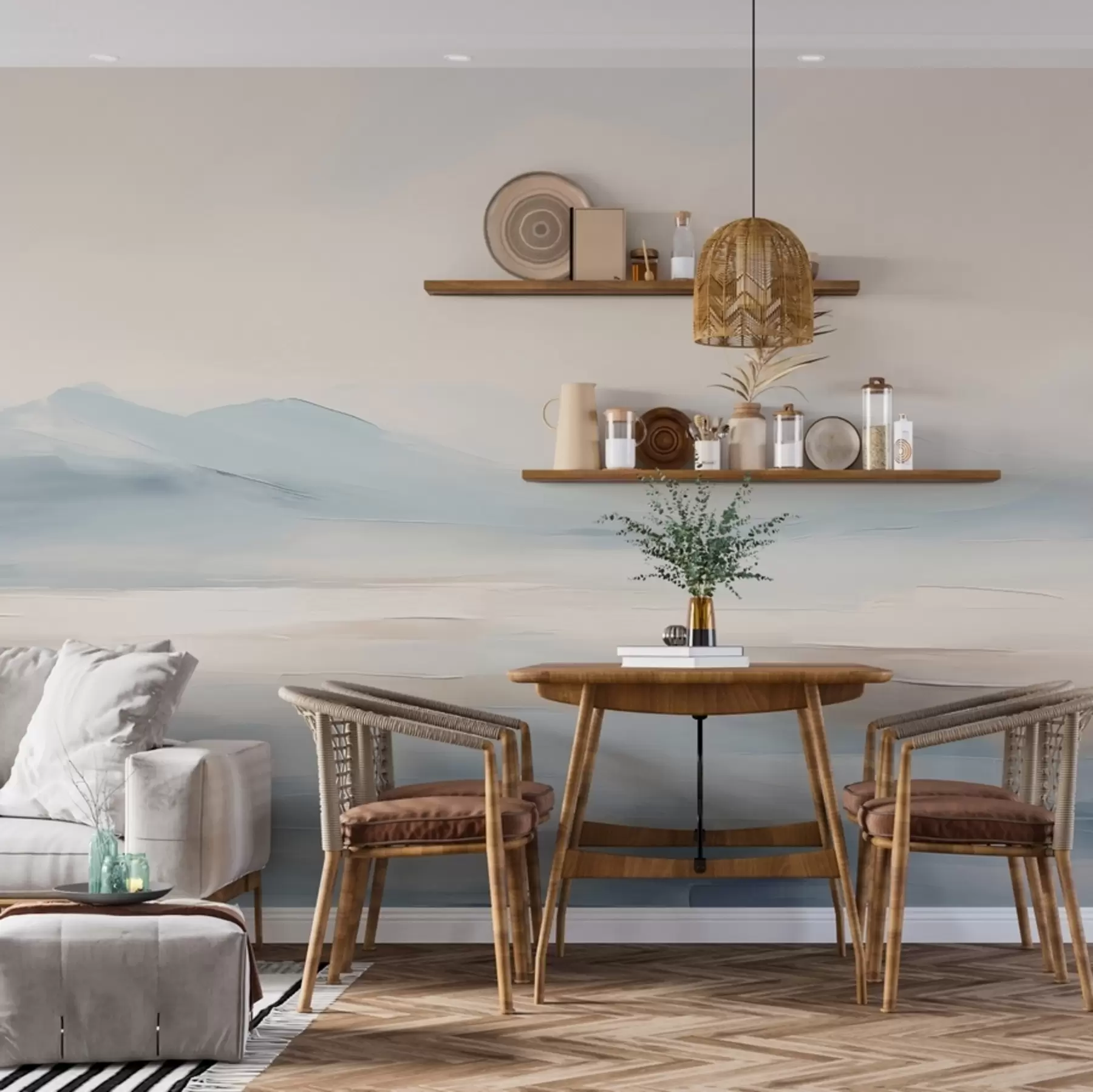 Fototapete Gemalte Aquarelllandschaft w02113