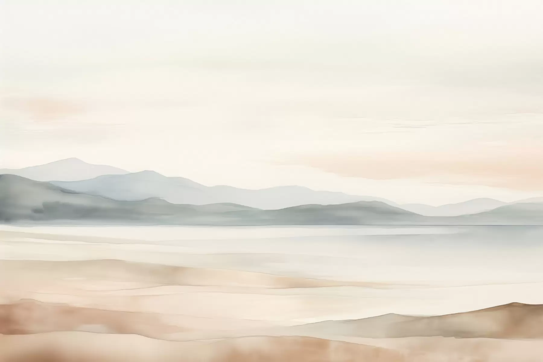 Murale Paysage peint à l'aquarelle w02117