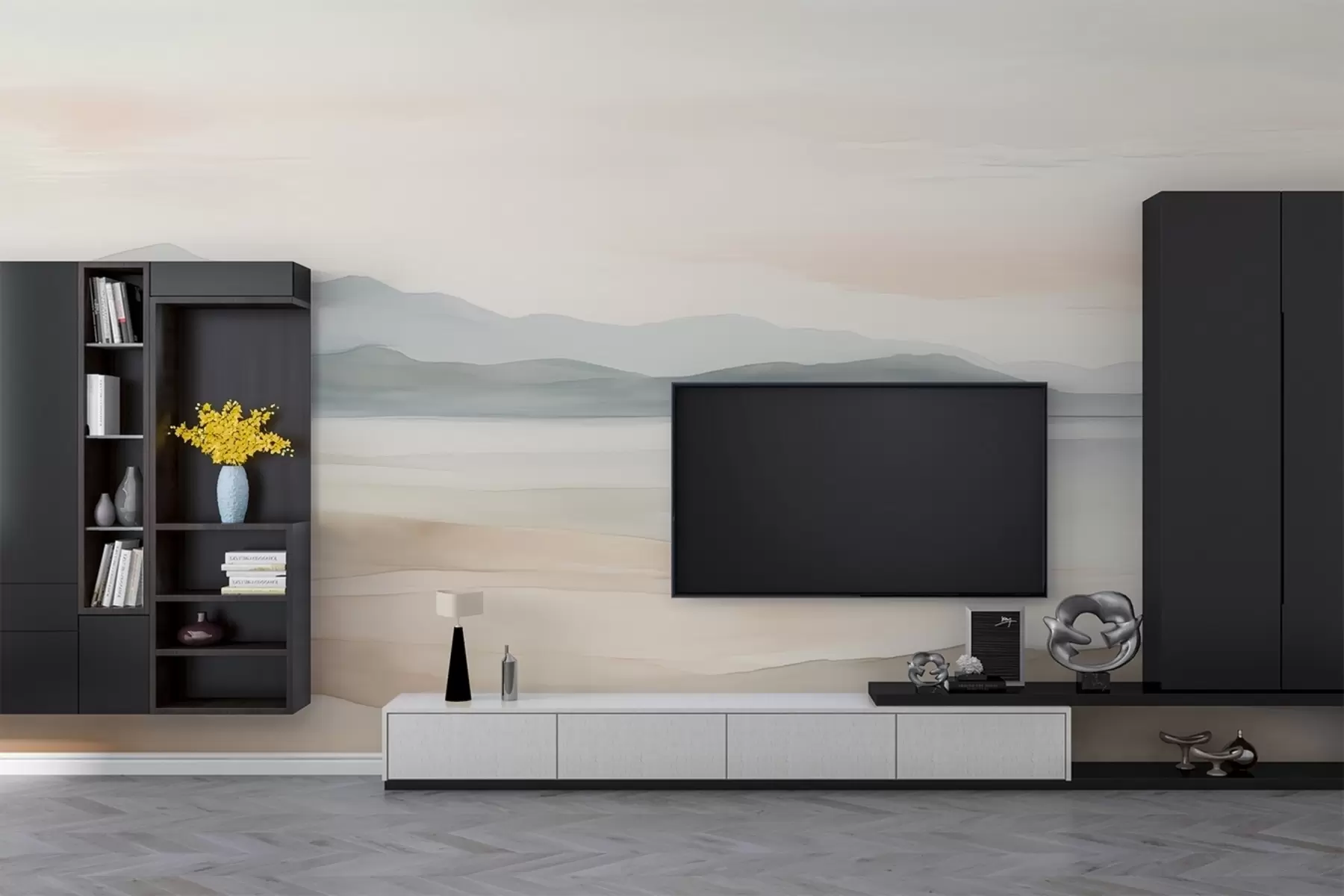 Fototapete Gemalte Aquarelllandschaft w02117