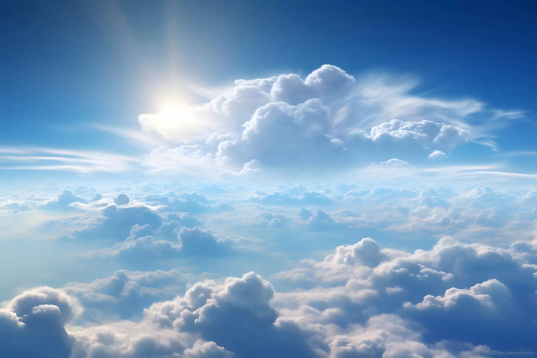 fototapeter Rolig himmel med bløde skyer over u76148