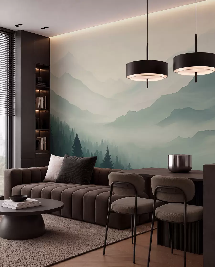 Murale Forêts et montagnes w02186