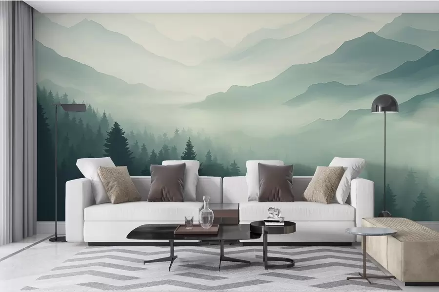 Murale Forêts et montagnes w02186