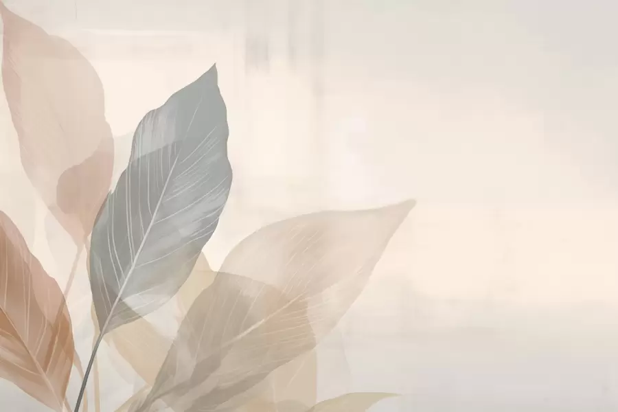 Murale Feuilles rétro w02190