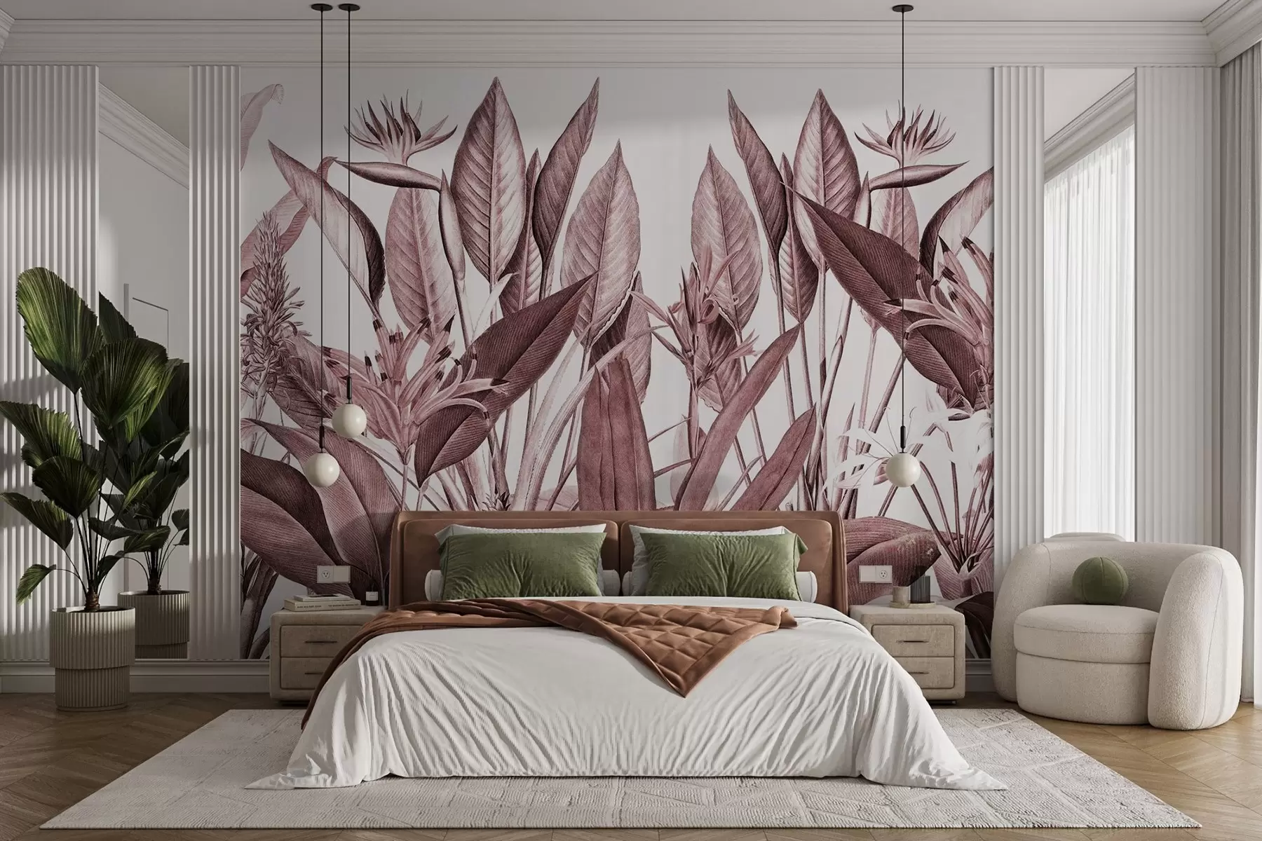 Murale Flore tropicale dans des tons sereins u96833v1