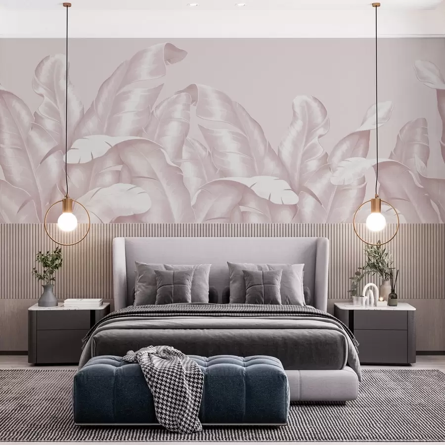 Fototapete Elegante Blätter in sanften Farbtönen w00019v4