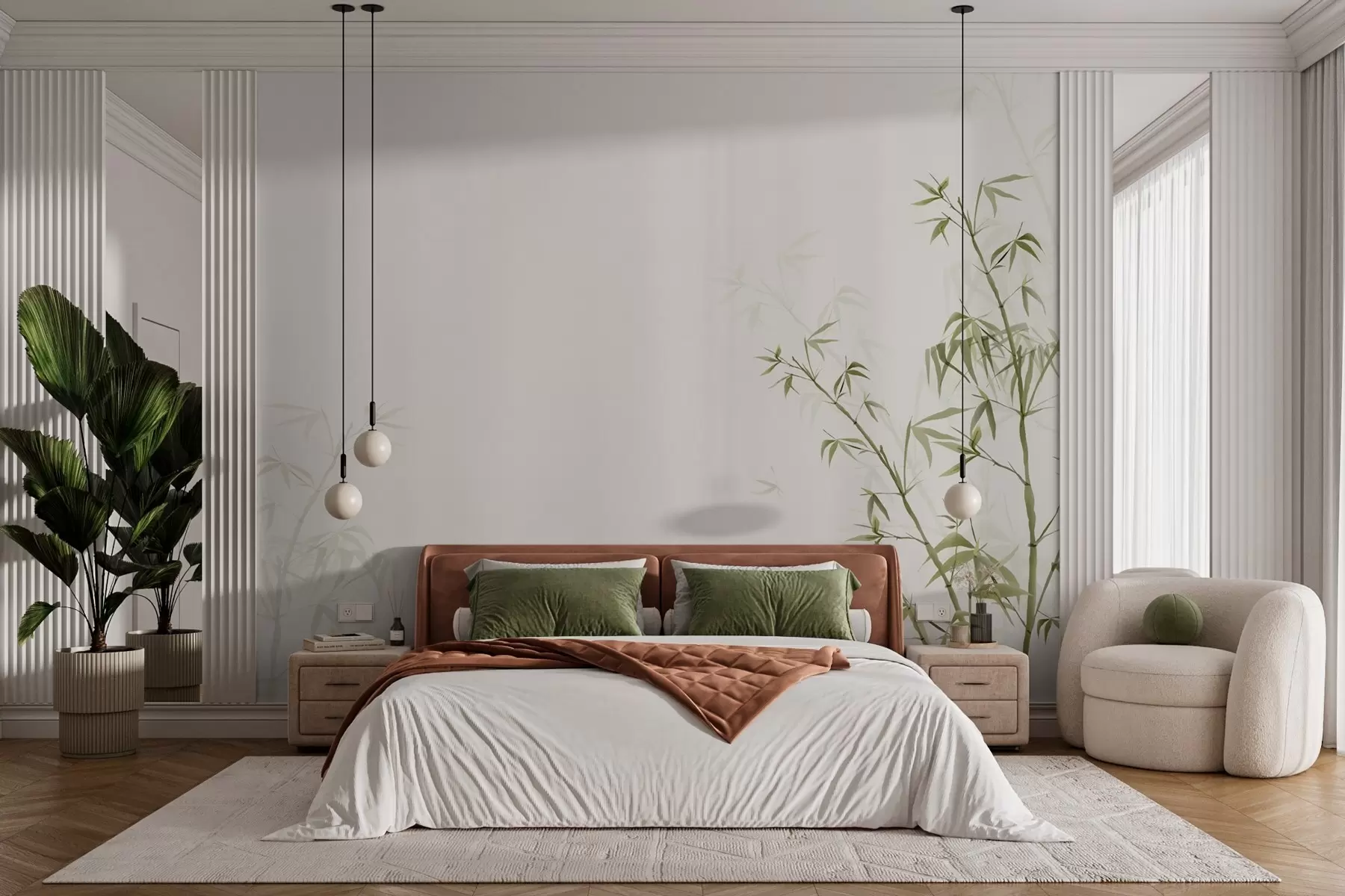 fototapeter Blide blade, der soler sig i ro w00546