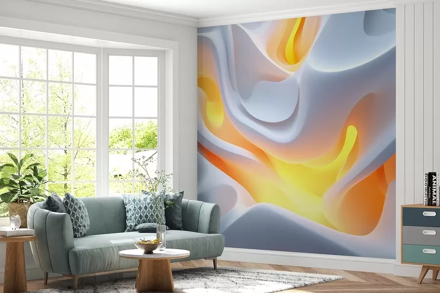 Fototapete Abstrakte urbane Wellen mit simuliertem Innenglühen w02249