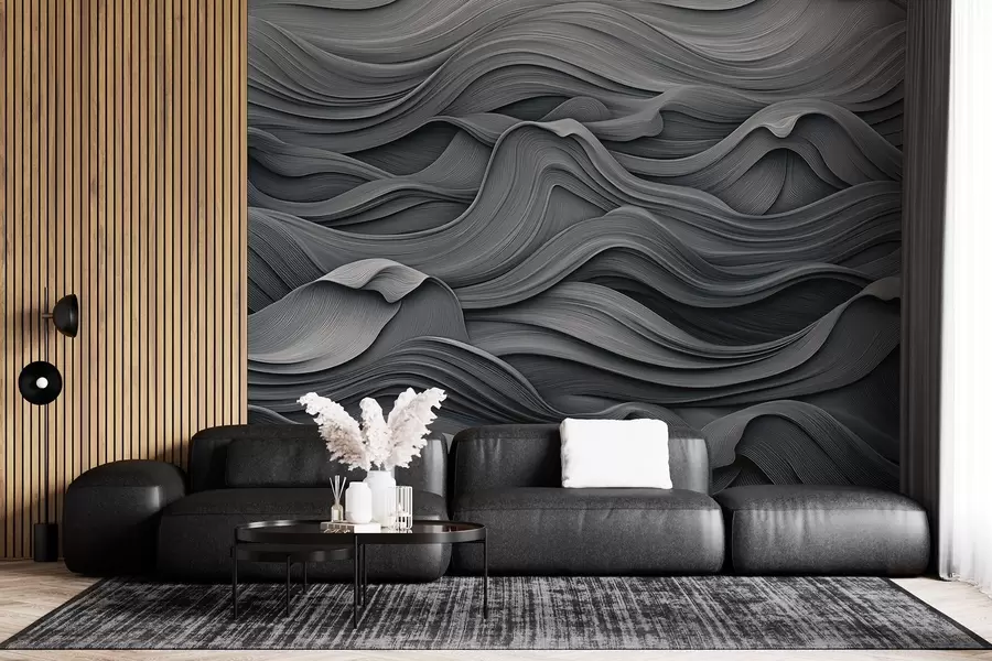 Fototapete Dunkelgraue Wellen w02311v1