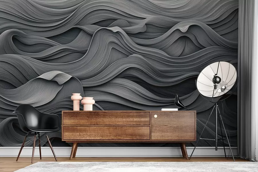 Fototapete Dunkelgraue Wellen w02311v1